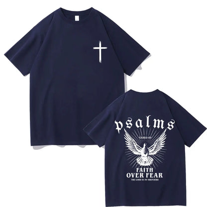 Faith Over Fear Dove T-Shirt - Casual Oversized Cotton Tee for Men  Women - ZOOMNSTORE