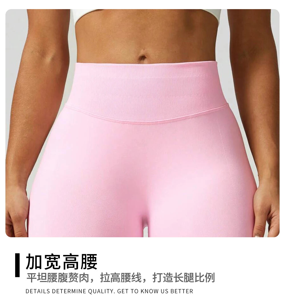 ZHEJIN Seamless Women Yoga Shorts High Waist Workout Gym Shorts Scrunch Butt Lift Biker Shorts Tummy Control Push Up Fitness