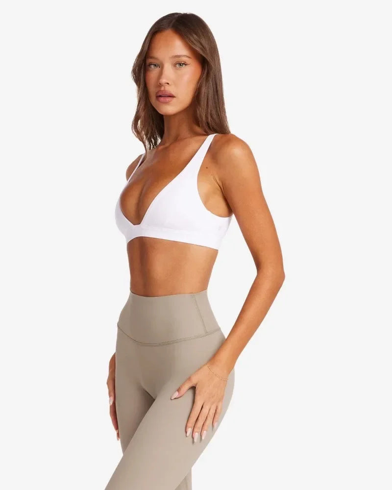 C-B Style V-Neck Sports Bra & High Waist Yoga Shorts/Leggings Set Women's Fitness Gym Pilates Activewear Workout Sportswear