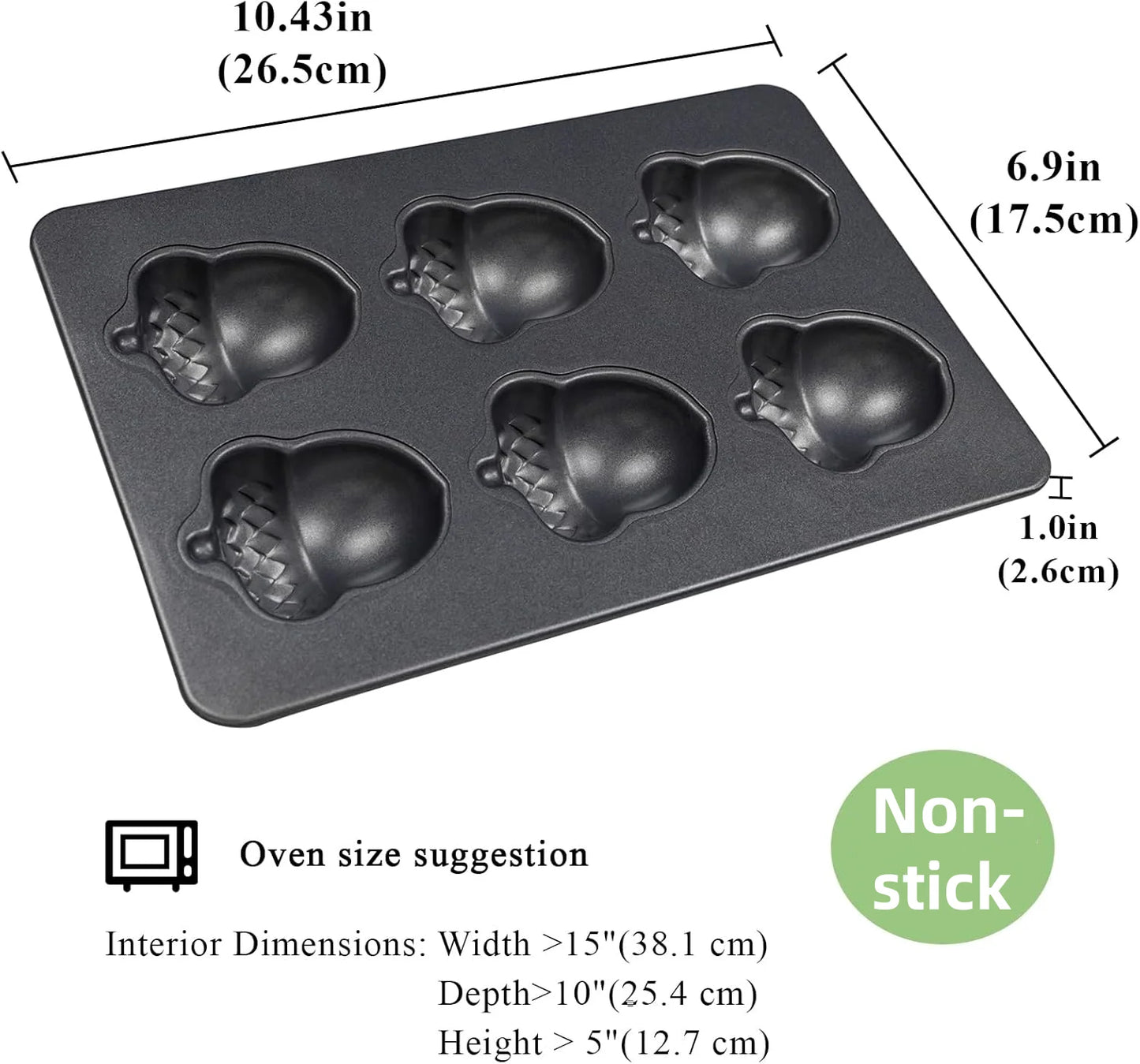 Carbon Steel Cake Pan - 6 Cavity Flower Muffin Mold Non Stick Durable Baking Tray