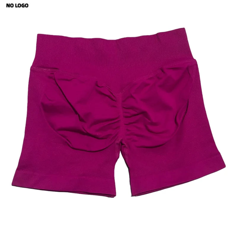 Women Sports Shorts - Low Waist Elastic Band Gym Biker Scrunch Fitness 4.5''