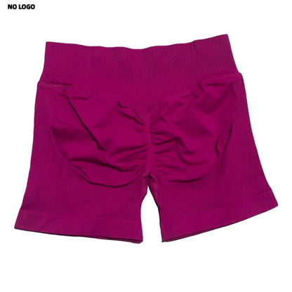 Women Sports Shorts - Low Waist Elastic Band Gym Biker Scrunch Fitness 4.5''