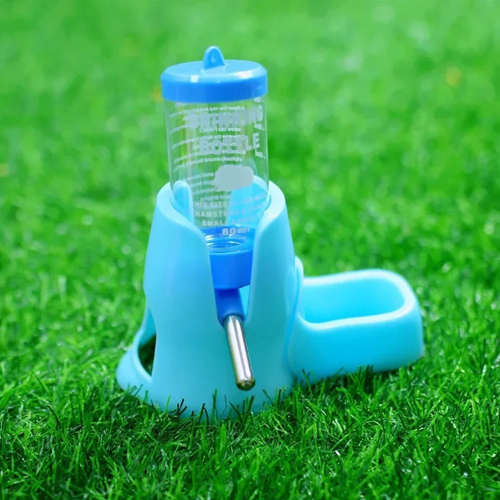 Hamster Water Feeder Small Animal Automatic Dispenser Drinking Water Bottle Bowls Dish with Food Container for Guinea Pig Rat