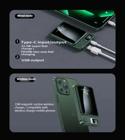 100000mAh Magnetic Powerbank Magnetic Power Bank Wireless Fast Charger For iPhone Backup Battery For Magsafe