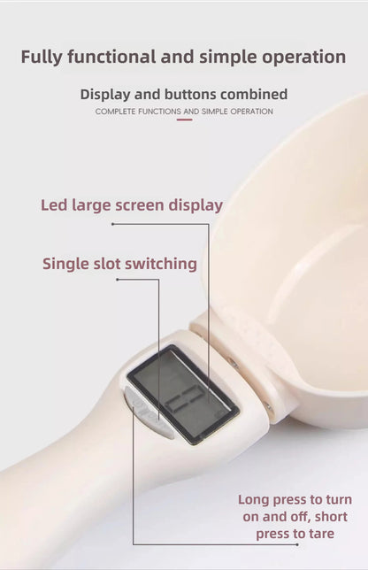 Cat dog food scoop weighing scale scoops intelligent electronic measuring spoons feeding spoons with scales pet food accessories