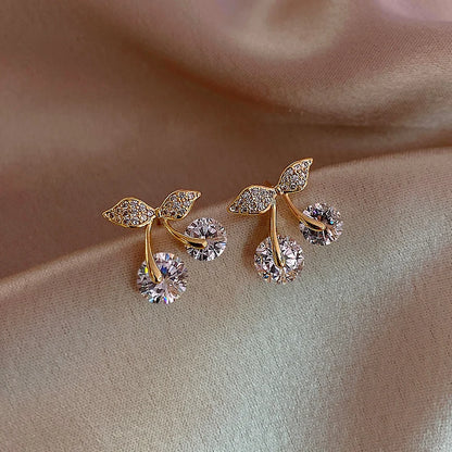 Petite Cherry Stud Earrings – Delicate Daily Studs
