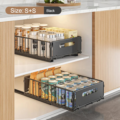 Pull-Out Kitchen Storage Rack - Spice Organizer  Drawer Tray - ZOOMNSTORE