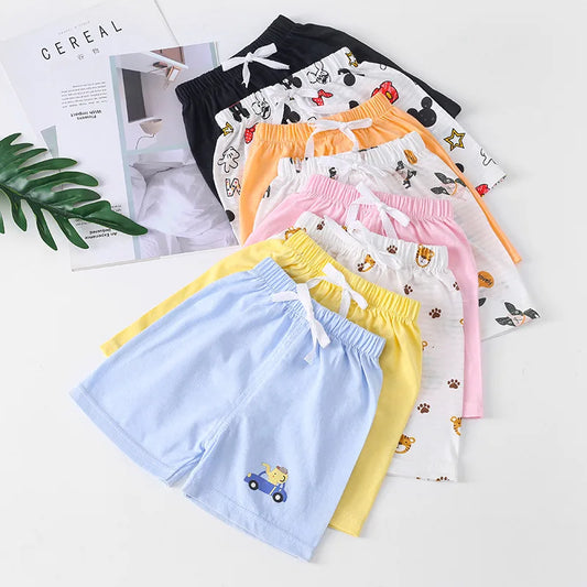 Cotton Kids Shorts - Casual Solid Color Summer Pants for Boys  Girls - ZOOMNSTORE