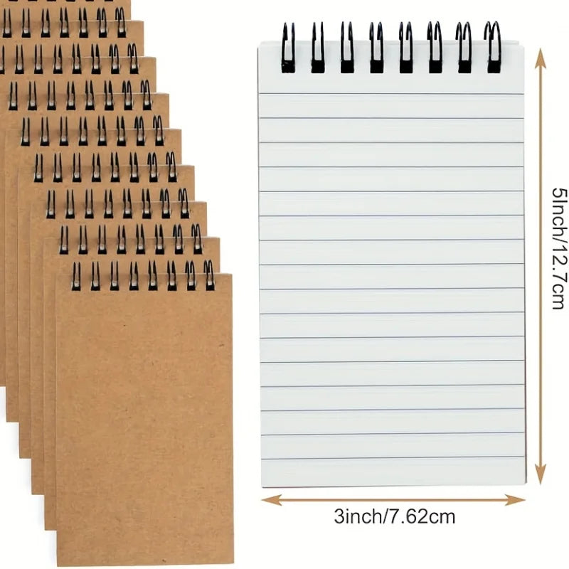Spiral-Bound Pocket Notebooks - Lined Mini Notepads for Home School or Office