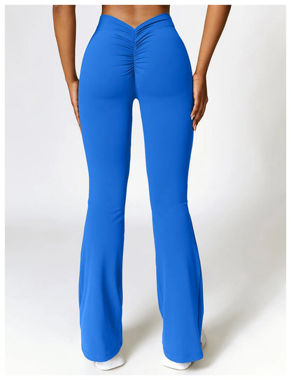 New Yoga Pants Flare Leggings Women High Waist Wide Leg Pants Women Gym Fitness Sports Flared Pant Dance Trousers V-shaped Hip