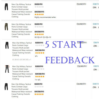 Asian Size Men City Pants Cargo Trousers Multi-pocket Waterproof Wear-resistant Casual Training Overalls Clothing