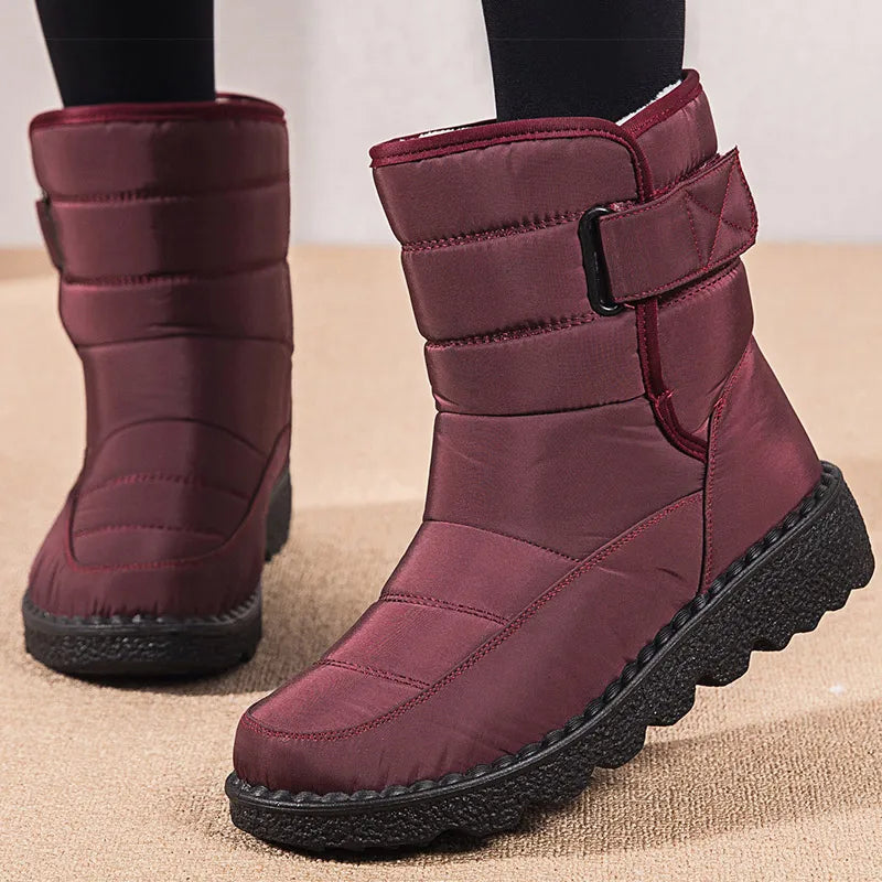 Waterproof Winter Boots - Women Snow Boots With Warm Fur, Black Ankle Style