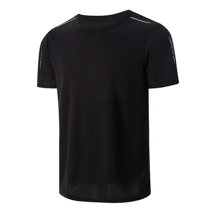 Men's Quick-Dry Sports Shirt – Multicolor Summer Running Badminton Tee with Reflective Strip
