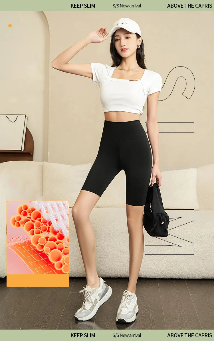 BIVIGAOS Summer Shark Biker Shorts Women High Waist Knee Short Leggings Bodybuilding Sexy Shorts Running Sports Cycling Shorts