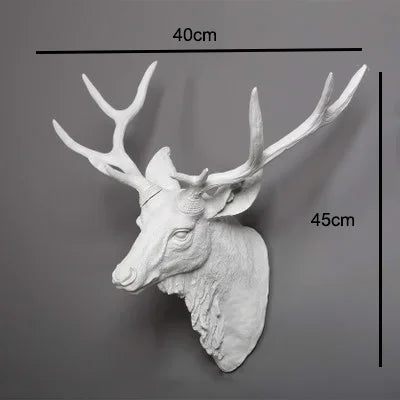 Creative Wall Mounted Animal Deer Head Wall Decoration Handmade Farmhouse Decoration Resin Living Room Home Decoration