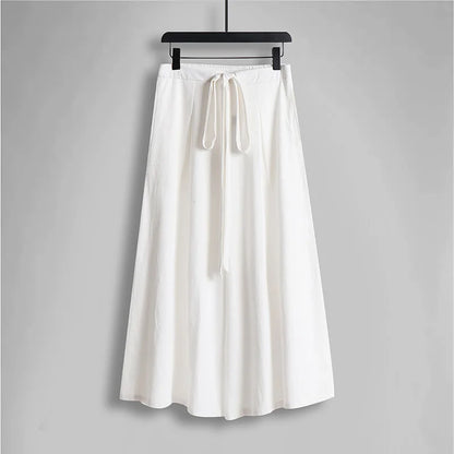 2026 Chinese Style Men's Linen Suit Tang Style Zen Style Hanfu Taoist Long Robe Top Pants Cotton and Linen Loose Two-piece Set