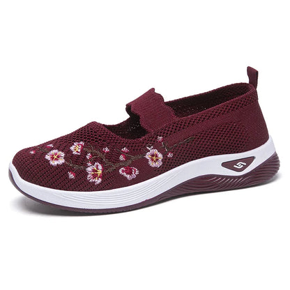 Women's Shoes 2025 Summer Casual Sneakers Breathable Embroidered Chunky Sole Affordable Free Shipping