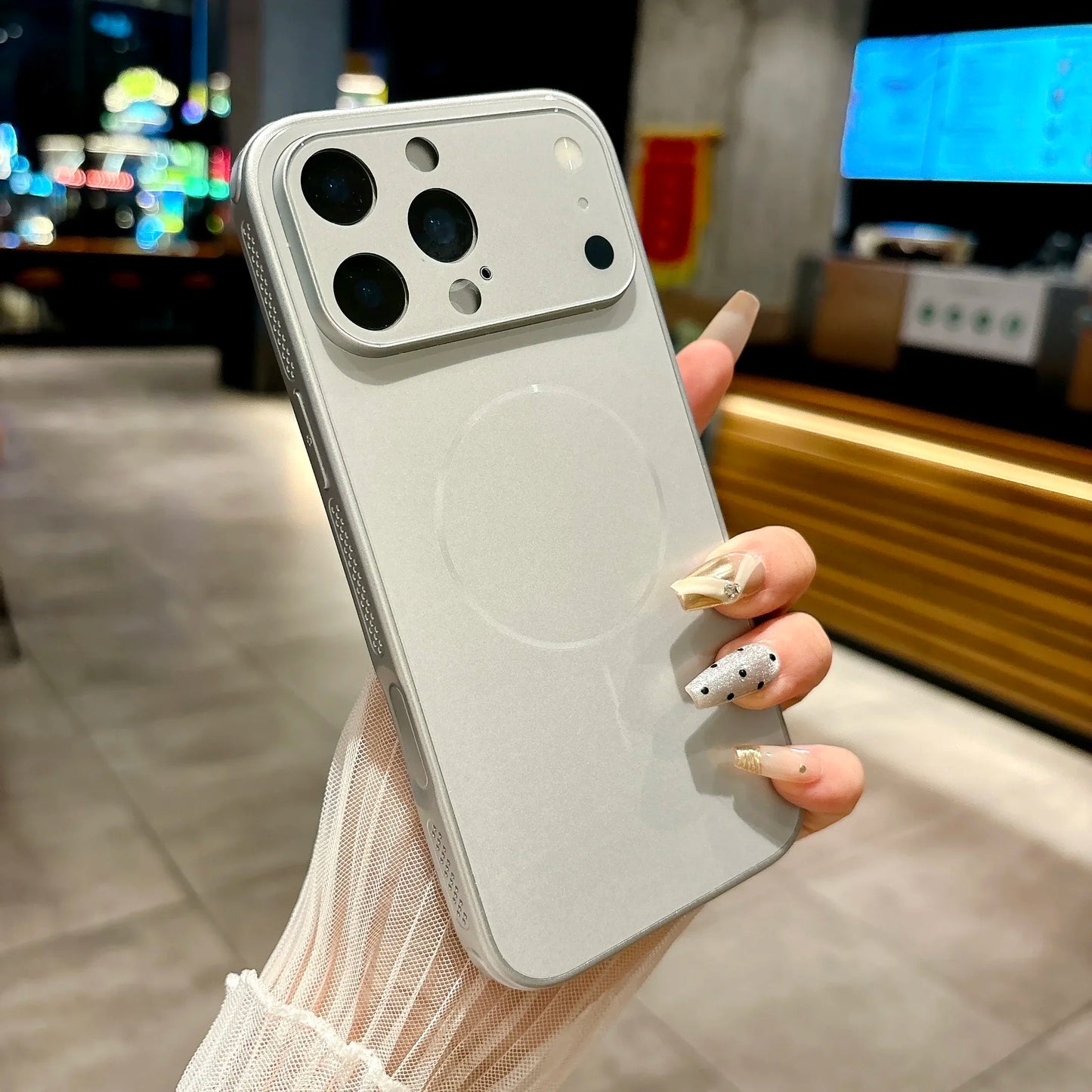 Luxury Matte Glass Lens Protection Case For iPhone 17 Air 16 15 14 13 Pro Max Plus For Magsafe Magnetic Shockproof Hard PC Cover