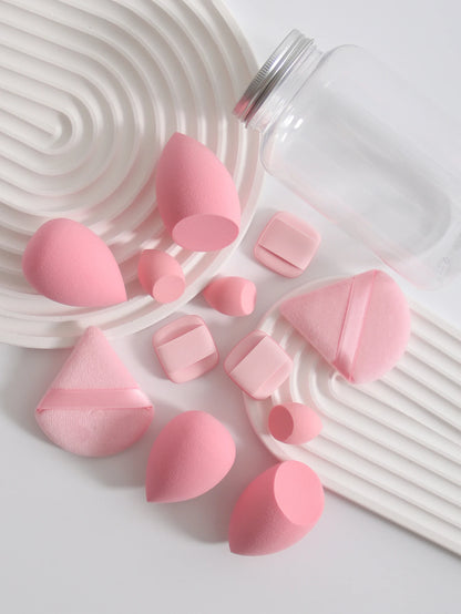 Makeup Sponge Set – 12 Piece Latex Free Sponges with Storage Jar for Wet Dry Use