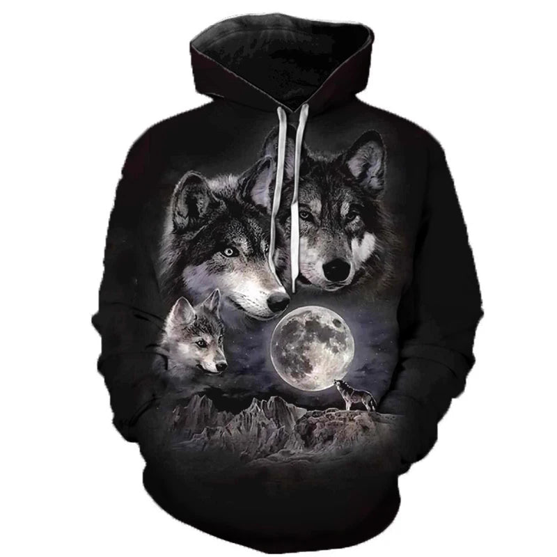 3D Wolf Hoodies Men Hooded Animal Printed Hoodie Sweatshirts Tracksuits Man/women Jackets Funny Hoody DropShipping
