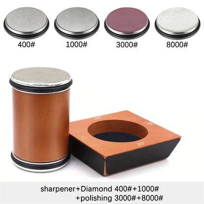 Rolling Knife Sharpener - 4 Angle Sharpening System With Diamond Whetstone Kit