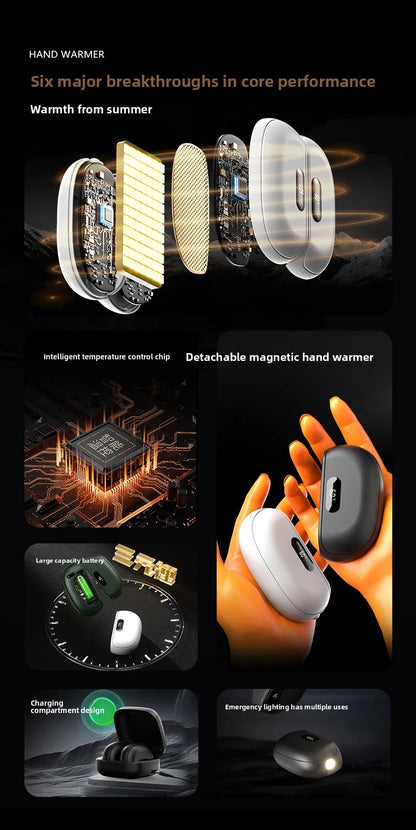 Mini 2-In-1 Magnetic Detachable Hand Warmer Charging Heat Pack Cute Gift For Girlfriend And Best Friend