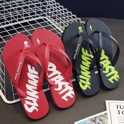 Men's Summer Lightning Thong Sandals Edgy Non-Slip Soft Sole Beach/Street Trendy Student Durable Outdoor Casual Flip-Flops Shoes
