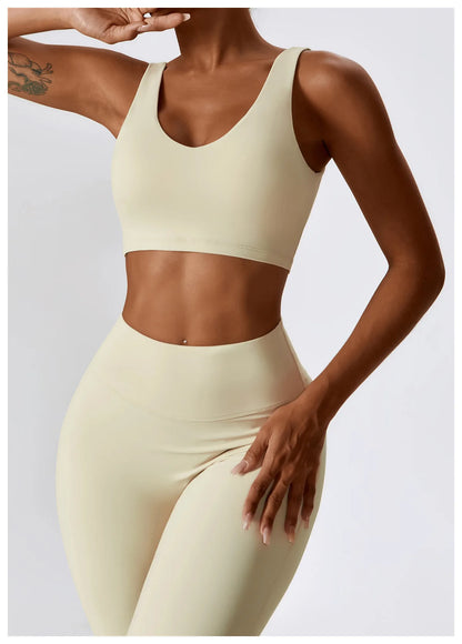 Women Yoga Set – Seamless Sportswear Gym Legging & Fitness Bra Crop Top