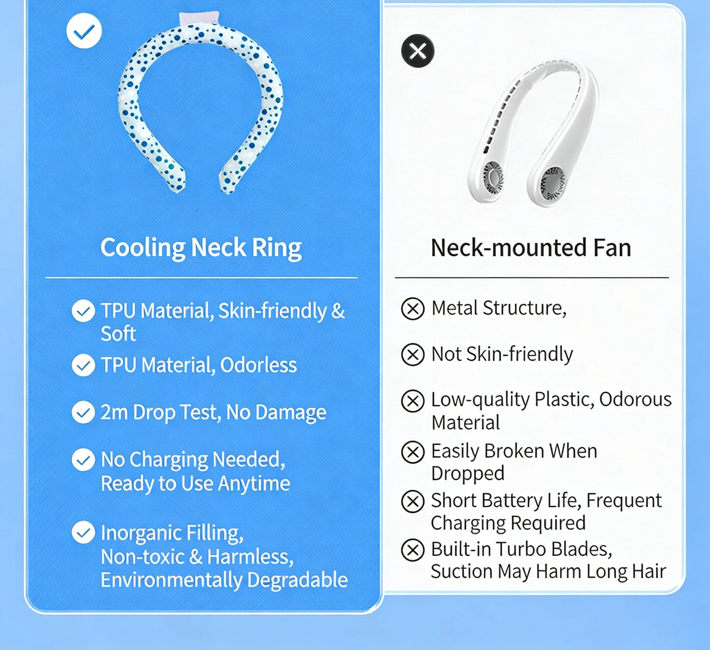 Neck Cooling Tube Wraps Ice Ring Neck Cooler Personal Ice Pack Wrap for Hot Weather Gel Reusable Wearable Gel Coolin