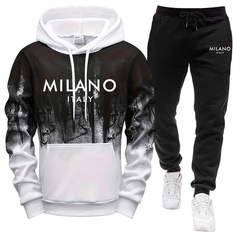 Mens Set/Hoodie/Pants Italy Fashion Hoodie and Sweatpants Fall Winter Casual Sports Tracksuit Outdoor Hooded Jogger Outfit S-4XL