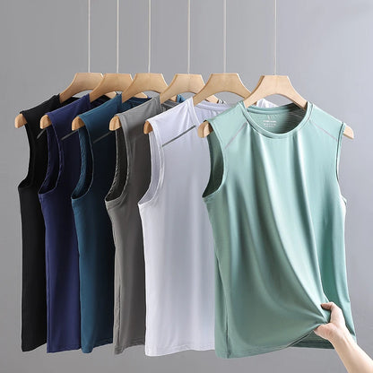Men's Sleeveless T-Shirt - Breathable Summer Shirt | Quick Drying Ice Silk Fabric