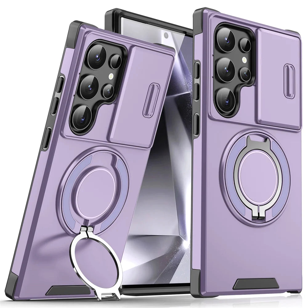 Magnetic Slide Camera Protection Phone Case for Samsung S21 S22 S23 S24 S25 Ultra FE A Series - ZOOMNSTORE