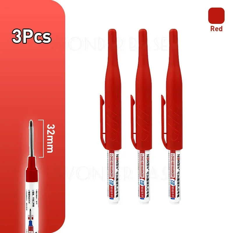 Waterproof Multi-Purpose 32mm Deep Hole Marker Pens - 1-8 Pcs in 4 Colors for Wood Tile Metal  Bathroom Use