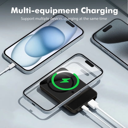 2-in-1 Wireless Magnetic Power Bank Fast Charging Portable PD 22.5W 10000mAh LED Power Display for iPhone 17/16/15/14 Samsung