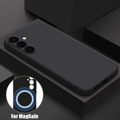 For Samsung Galaxy S26 S24 S23 S22 S21 S25 Ultra Plus S25 S24 S23 FE Case Luxury Magnetic For Magsafe Wireless Charge Soft Cover