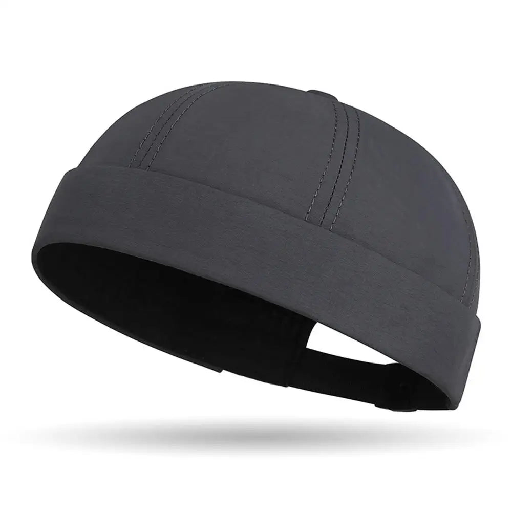 Spring Summer New Casual Landlord Hat Street Melon Skin Tide Hats Without Brim Retro Hip Hop Cap Unisex Docker Cap Brimless Hat