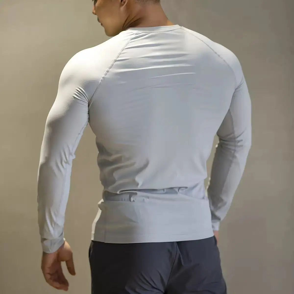 Compression Running Shirt – Men's Fitness Long Sleeve Rash Guard With Sun Protection