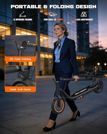 2026 New 8.5‘’ Electric Scooter Solid Tire 350W 19mph APP Smart Control 4 Speed Modes Foldable E-Scooter 16miles Max Range for Campus Commuting