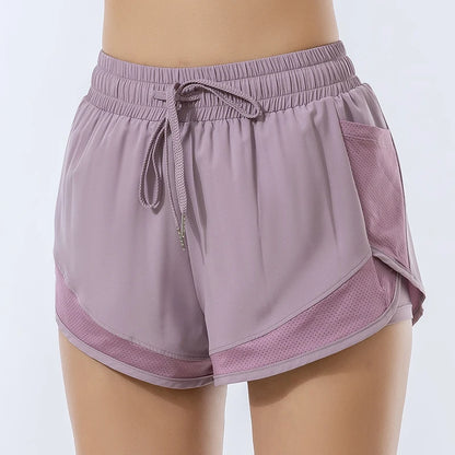 Women's Yoga Shorts - Fitness Running Quick Dry Pants with Elastic Waist