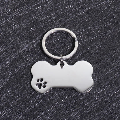Custom Text Dog Tags Personalized Name Dog Cat ID Tag Bone Shaped Pendant Laser Engraving Address Number Customized Pets ID Tag
