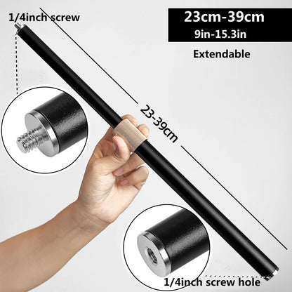 Metal Tube Extendable Rod Selfie Stick Monopod Extention Pole Stand Holder with 1/4inch Screw Ball Head for Mobile Phone Cameras