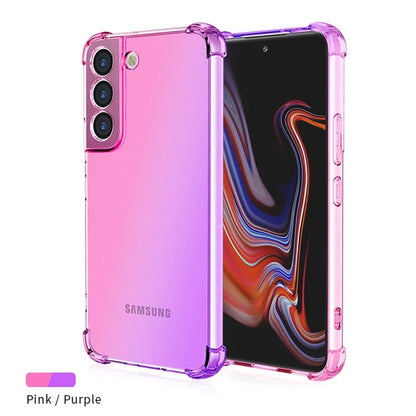 Gradient Airbag Shockproof TPU Case for Samsung Galaxy S26 Ultra S25 Edge S24 S23 FE S23 S22 Plus S21 Protective Cover Funda