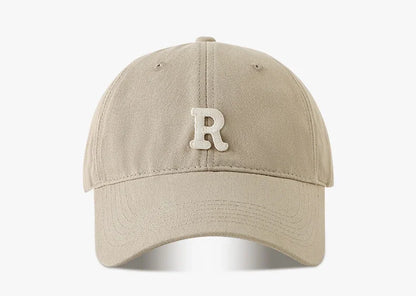 2025 Large Head Circumference Baseball Cap Men's /Women's Dome Hat Soft Top Cap 60/65cm Sun Protection  Letter R Hat Adult Caps