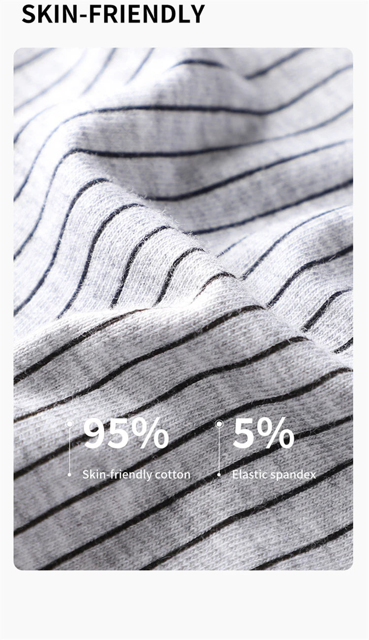 Mens Antibacterial Cotton Boxer Briefs - 3 Pack Striped  Printed Sizes L-5XL