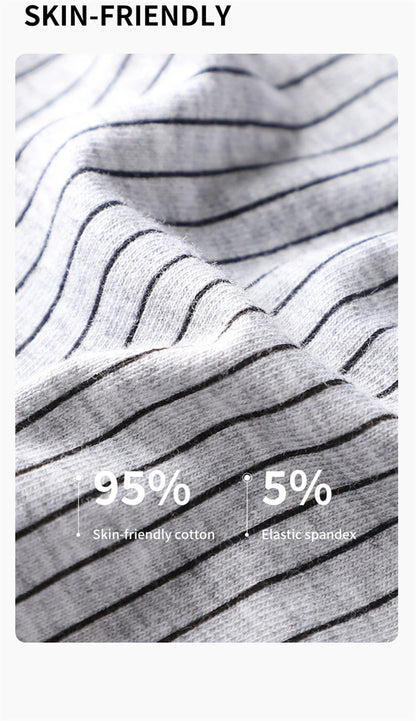 Mens Antibacterial Cotton Boxer Briefs - 3 Pack Striped  Printed Sizes L-5XL