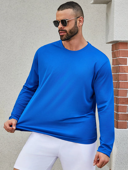 Men's Quick Drying T-Shirt - Long Sleeve Moisture Wicking Polyester Top