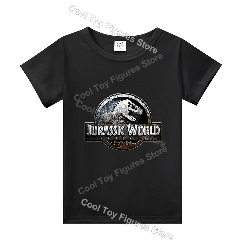 Jurassics World Series Kids Clothes Short Sleeve Summer Hot Movies T-shirt Dinosaur Park Boys Girls Base Top Trend Birthday Gift