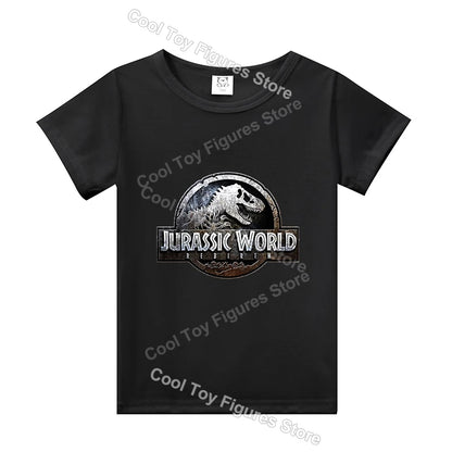 Jurassics World Series Kids Clothes Short Sleeve Summer Hot Movies T-shirt Dinosaur Park Boys Girls Base Top Trend Birthday Gift