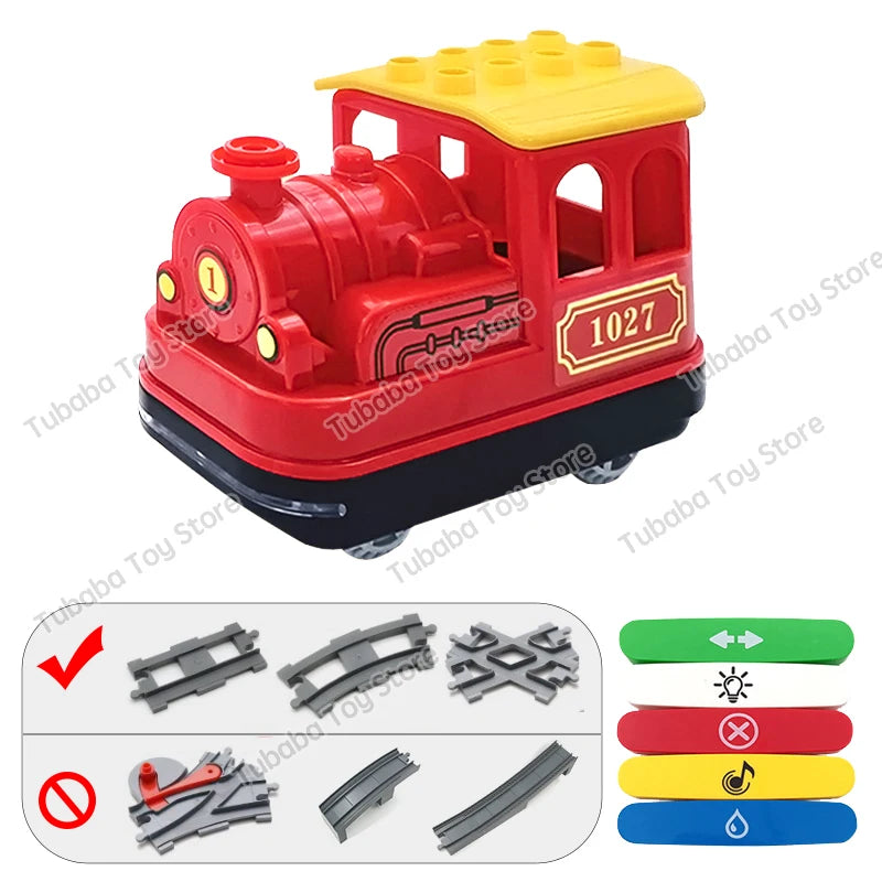 Kids Train Track Blocks – DIY Railway Toy Set With Large Plastic Bricks & STEM Gift