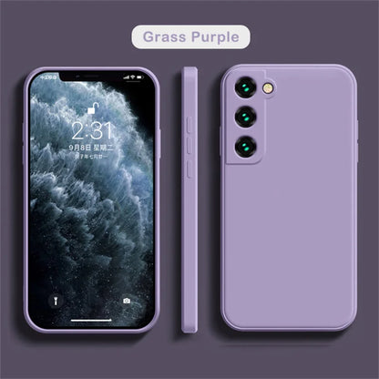 Official Silicon Phone Case For Samsung Galaxy S25 S24 S23 S22 S26 S21 Ultra FE Plus A15 A25 A16 5G Shockproof Back Cover Funda